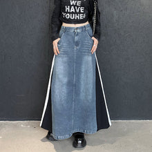 Load image into Gallery viewer, Spliced Denim Loose A-line Skirt
