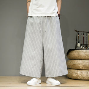 Vintage Striped Straight Wide Leg Pants