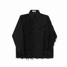 Load image into Gallery viewer, Retro Tassel Stitching Long Sleeve Casual Shirt
