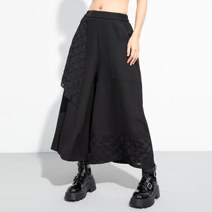 Paneled Wide-leg Cropped Trousers