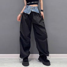 Load image into Gallery viewer, Denim Contrast Patchwork Pants
