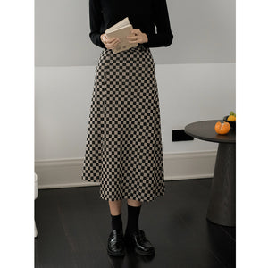 Retro Knitted Slit Skirt