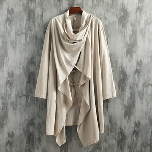 Cotton And Linen Two-Piece Cape Coat