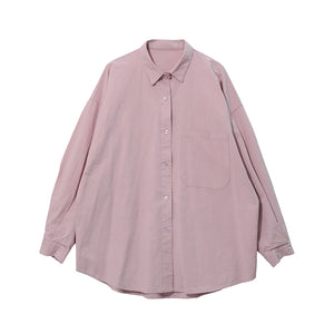 Loose Solid Color Long-sleeved Shirt