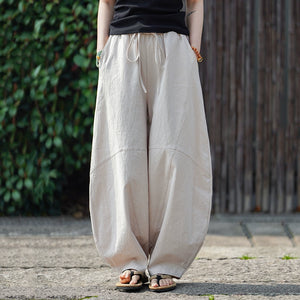 Linen Thin Loose Vintage Wide Leg Bloomers