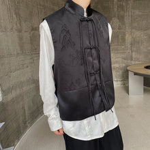 Load image into Gallery viewer, Satin Jacquard Patchwork Stand Collar Vest
