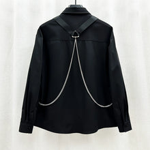 Load image into Gallery viewer, Chain Strap Loose Long Sleeve Shirt
