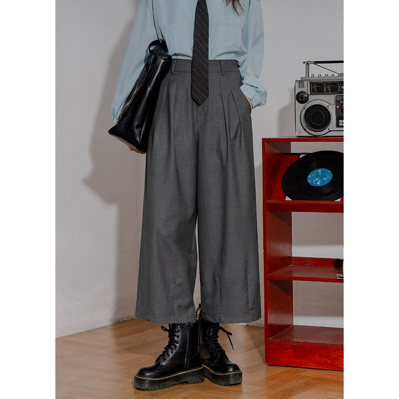 Retro Suit Wide-Leg High Waist Pants