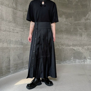 High Waist A-line Pleated Samurai Skirt