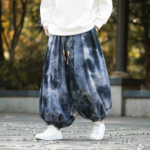 Ink Tie-Dyed Casual Pants Loose Bloomers Harem Pants