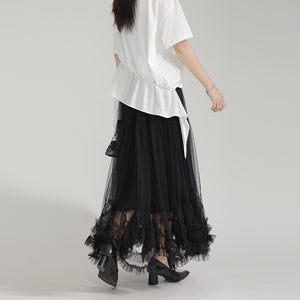 Multi-layered Mesh High Waist Skirt