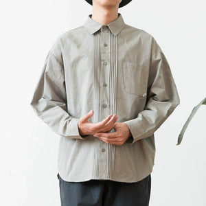 Japanese Retro Solid Color Long-sleeved Shirt