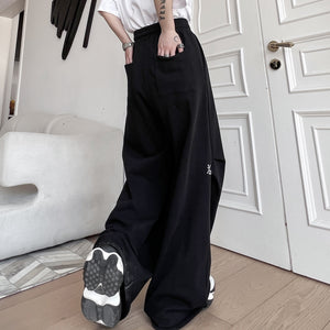 Retro Knitted Raw Edge Floor-length Sweatpants