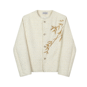 Embroidered Woven Wool Short Jacket