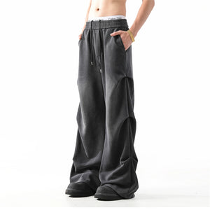 Heavy Pleated Wide-leg Casual Pants