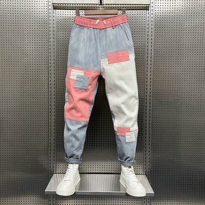 Men's Small-Footed Denim Harem Pants