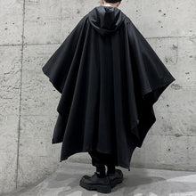 Load image into Gallery viewer, Dark Black Long Bat Sleeve Hooded Cape
