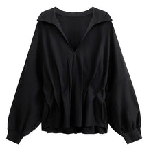 Load image into Gallery viewer, Pleated V-neck Solid Windbreaker Jacket
