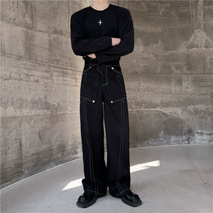 Exposed Line Structure Multi-layered Trousers