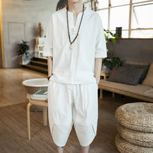 Load image into Gallery viewer, Cotton And Linen Short-Sleeved Casual Suit
