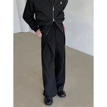 Load image into Gallery viewer, Draped Pleated Straight-leg Suit Trousers
