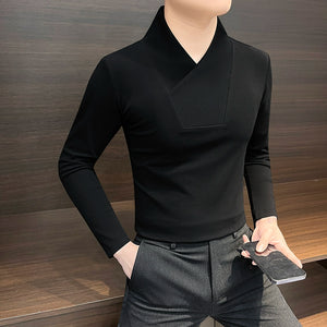 V-neck Slim Fit Bottoming Shirt