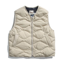 Load image into Gallery viewer, White Duck Down Quilted Plaid Loose Vest
