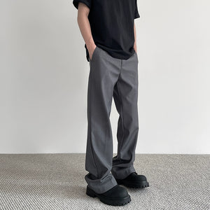 Black Slim Straight Pants