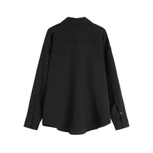 Load image into Gallery viewer, Chain Loose Black Long Sleeve Shirt
