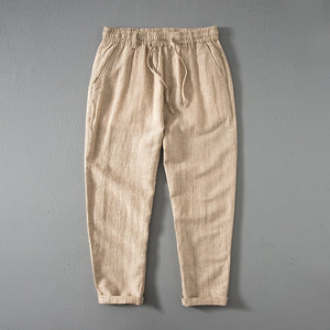 Vertical Striped Retro Thin Linen Loose Harem Pants