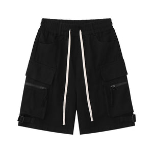 Drawstring Zipper Pocket Shorts