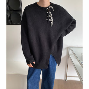 Vintage Asymmetrical Slit Sweater