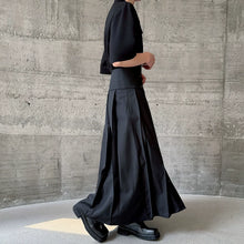 Load image into Gallery viewer, High Waist A-line Pleated Samurai Skirt
