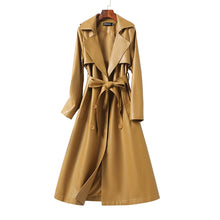 Load image into Gallery viewer, Winter Mid-length Leather Trench Coat
