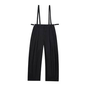 Black Suspenders Casual Trousers