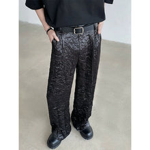 Load image into Gallery viewer, Pleated Shiny Straight Wide-leg Pants
