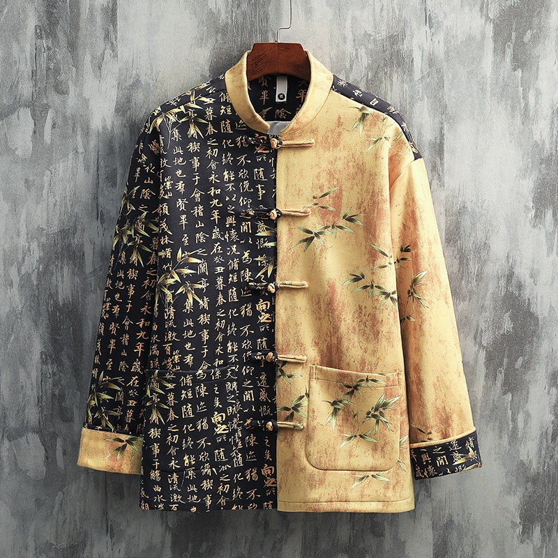 【Lan Ting Xu】Button Calligraphy Tea Zen Shirt Top