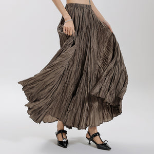 Irregular A-line Pleated Skirt