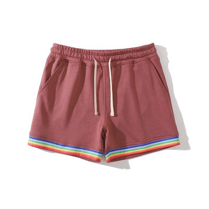 Cotton Rainbow Print Sweat Home Shorts