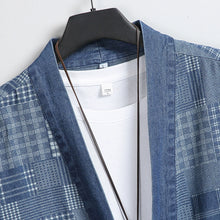 Load image into Gallery viewer, Denim Plaid Casual Work Jacket
