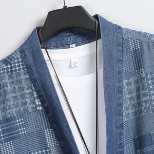 Denim Plaid Casual Work Jacket