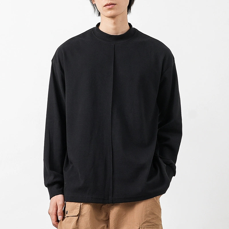 Half Turtleneck Solid Long Sleeve T-shirt