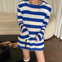 Load image into Gallery viewer, Striped Loose Thin Long Sleeves
