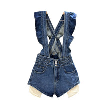 Load image into Gallery viewer, Denim Ruffled Overalls
