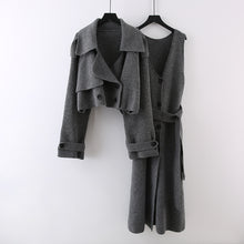 Load image into Gallery viewer, Two Piece Set Short Sweater Cardigan Long Skirt
