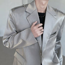 Load image into Gallery viewer, Casual Studded Silhouette Loose Blazer with Padded Shoulders
