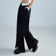 Load image into Gallery viewer, Elastic Waist Slit Wide Leg Casual Pants
