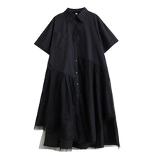 Load image into Gallery viewer, Mesh Patchwork Loose Irregular Shirt Dress
