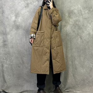 Padded Windbreaker Loose Mid-Length Cotton Coat