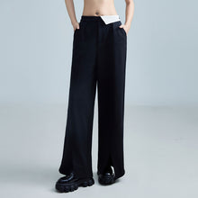 Load image into Gallery viewer, Elastic Waist Slit Wide Leg Casual Pants
